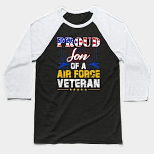 Proud Son  Of A Air Force Veteran-Vintage American Flag Baseball T-Shirt